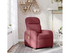 Poltrona de massagens reclinável tecido tinto SHL39008 Vermelho