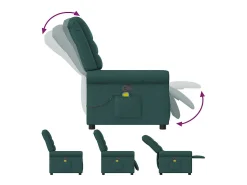 Poltrona de massagens reclinável tecido verde-escuro SHL836467^ Poltrona