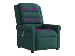 Poltrona de massagens reclinável tecido verde-escuro SHL836467^ Poltrona