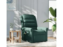 Poltrona de massagens reclinável tecido verde-escuro SHL836467^ Poltrona
