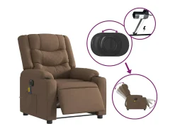 Online Poltrona de massagens reclinável elétrica tecido SHL963908 Castanho
