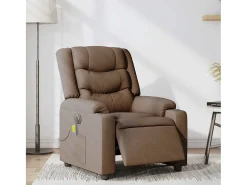 Online Poltrona de massagens reclinável elétrica tecido SHL963908 Castanho