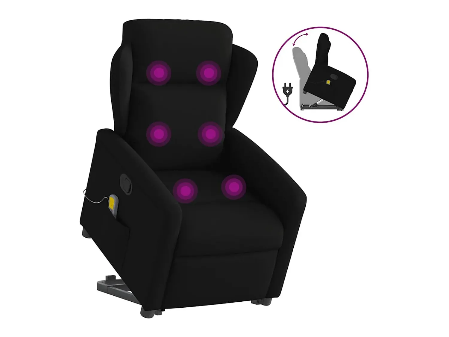 Clearance Poltrona de massagens reclinável elevatória tecido SHL280482 Preto