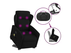 Clearance Poltrona de massagens reclinável elevatória tecido SHL280482 Preto