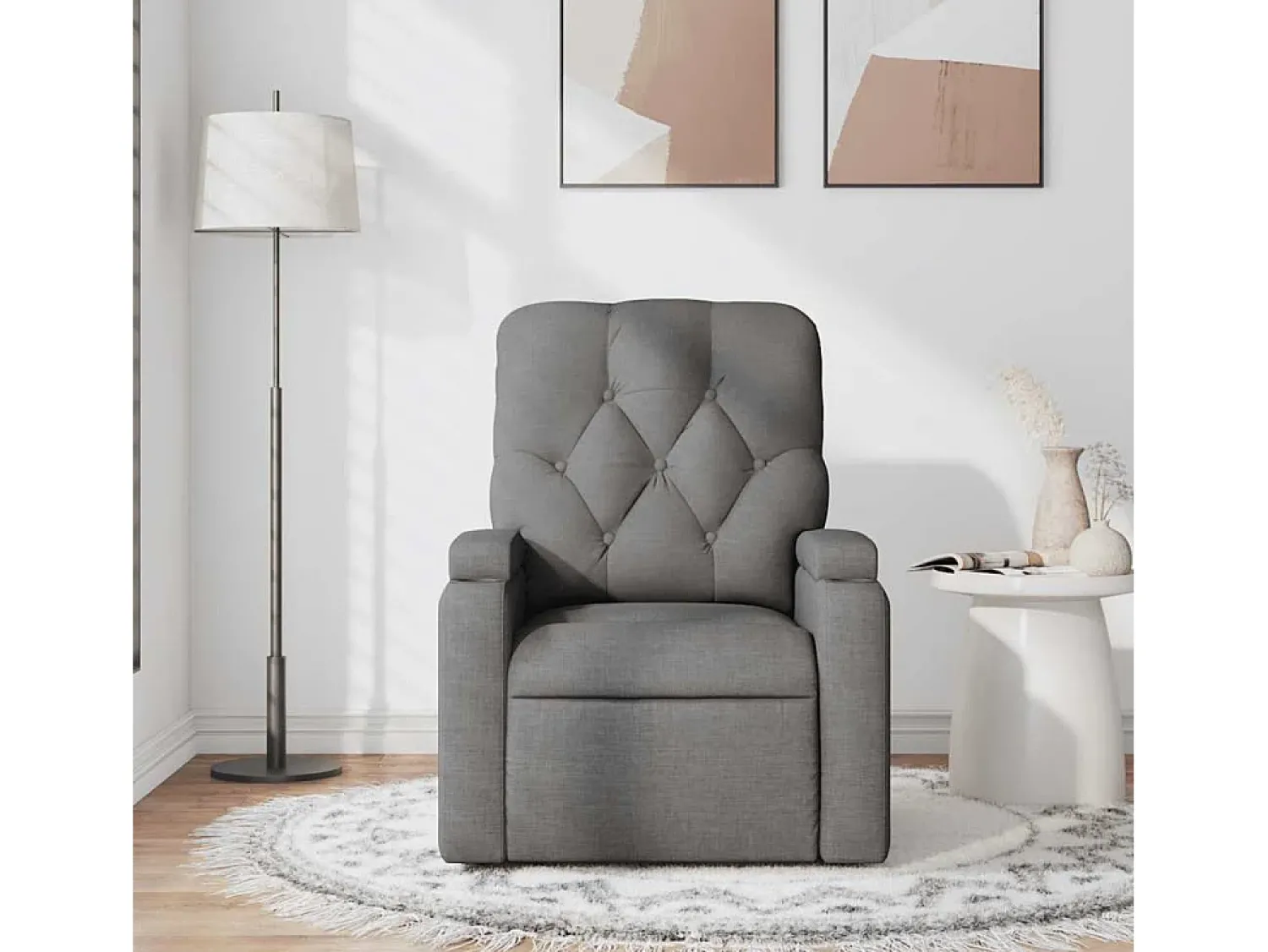 Poltrona de massagens reclinável tecido cinzento-escuro SHL778133^ Poltrona
