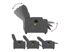 Poltrona de massagens reclinável tecido cinzento-escuro SHL778133^ Poltrona