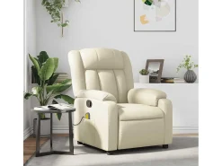 Outlet Poltrona de massagens reclinável couro artificial cor SHL710984 Creme