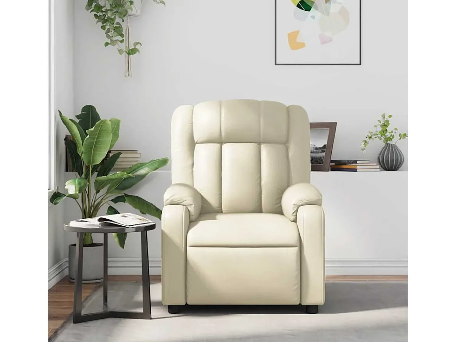 Outlet Poltrona de massagens reclinável couro artificial cor SHL710984 Creme