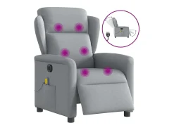 Online Poltrona de massagens reclinável elétrica tecido -claro SHL593520 Cinzento