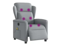 Online Poltrona de massagens reclinável elétrica tecido -claro SHL593520 Cinzento
