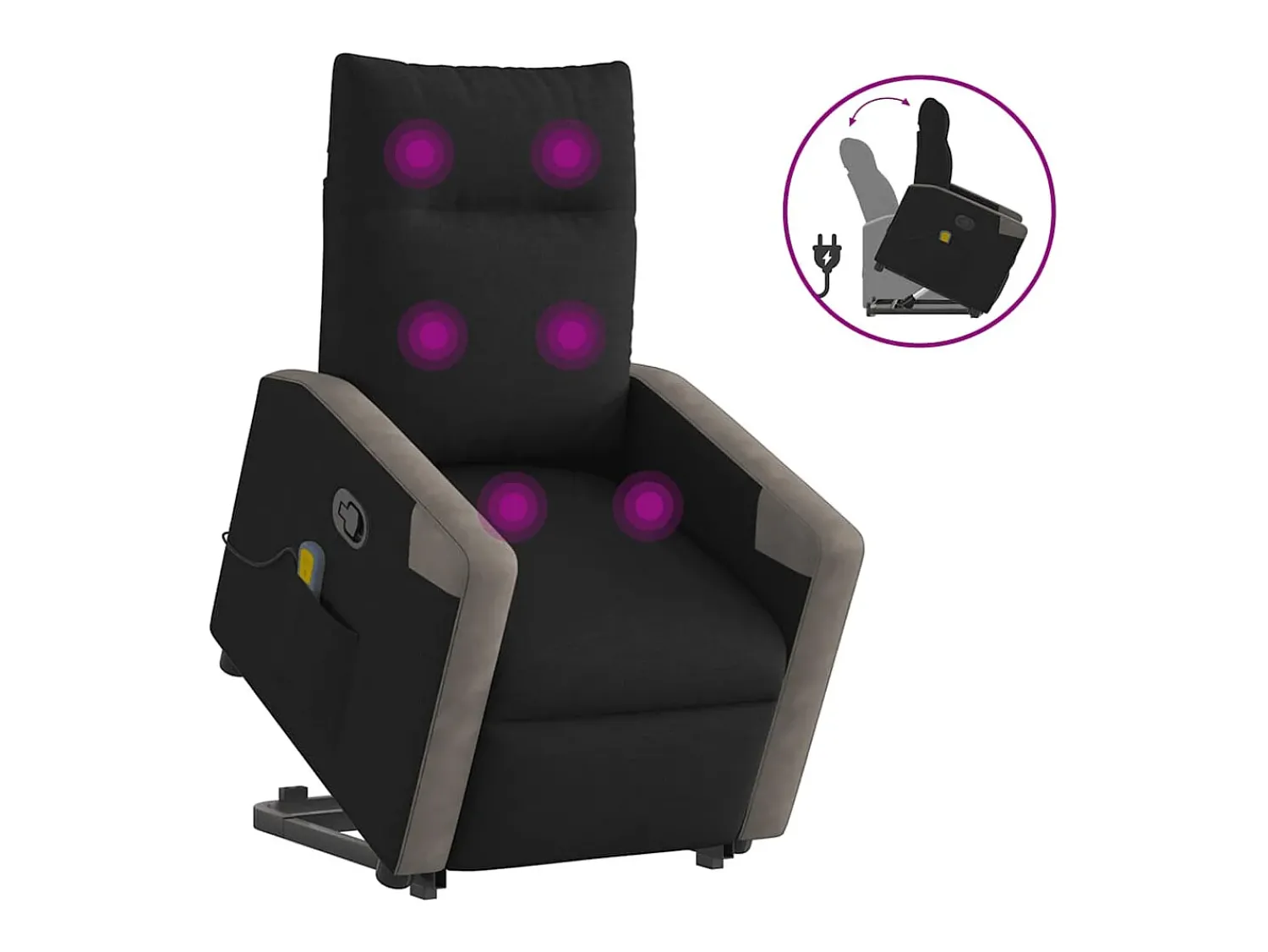 Poltrona de massagens reclinável elevatória tecido SHL292090^ Poltrona