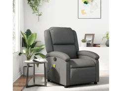 Poltrona* Poltrona de massagens reclinável couro artificial SHL453014 Cinzento