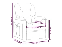 Poltrona|vidaxl Poltrona de massagens tecido cor Creme