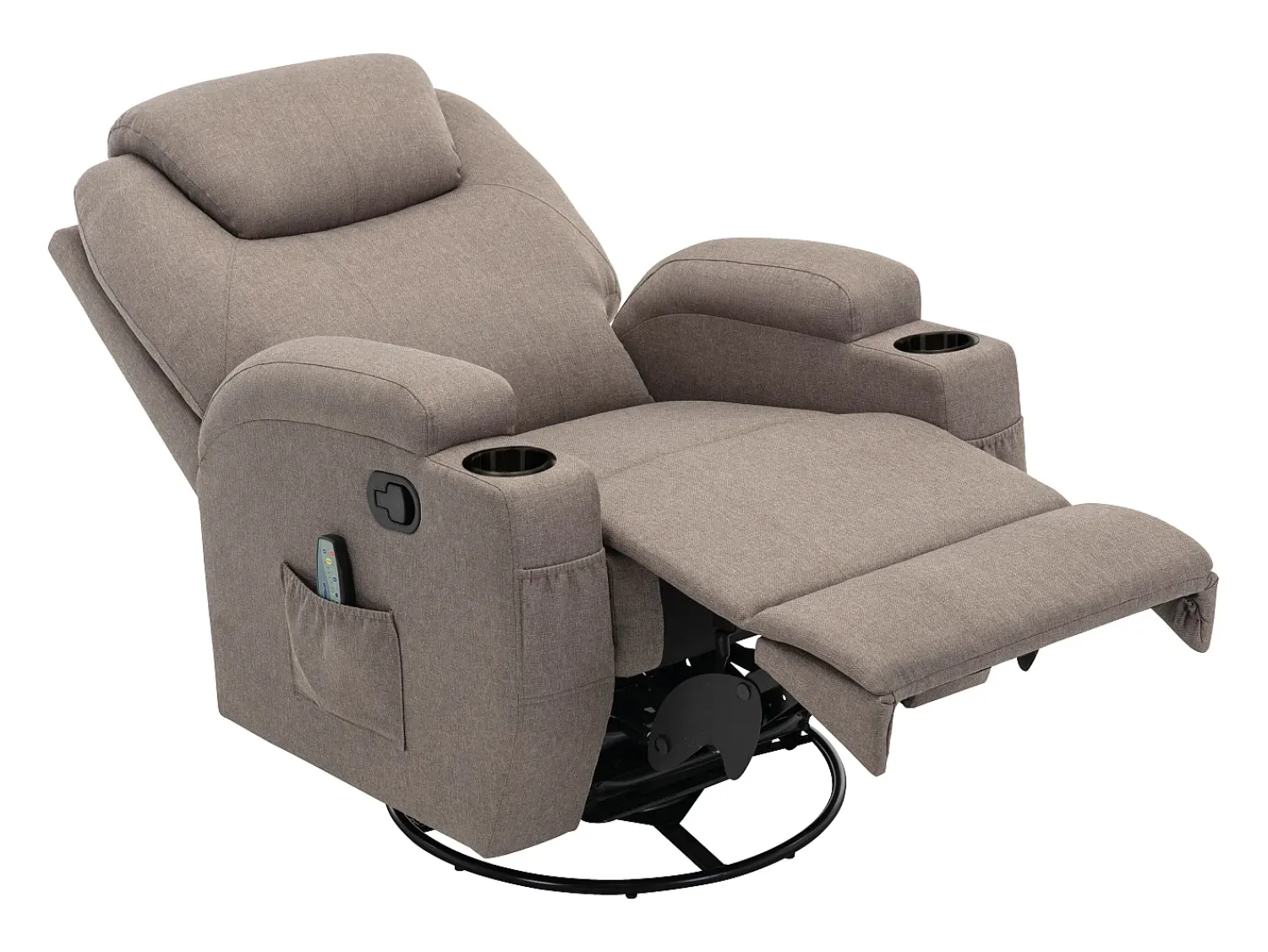 Poltrona|Vente-unique Poltrona de massagens tecido , toques e vibrações - SILVANO Taupe