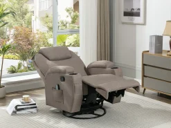 Poltrona|Vente-unique Poltrona de massagens tecido , toques e vibrações - SILVANO Taupe