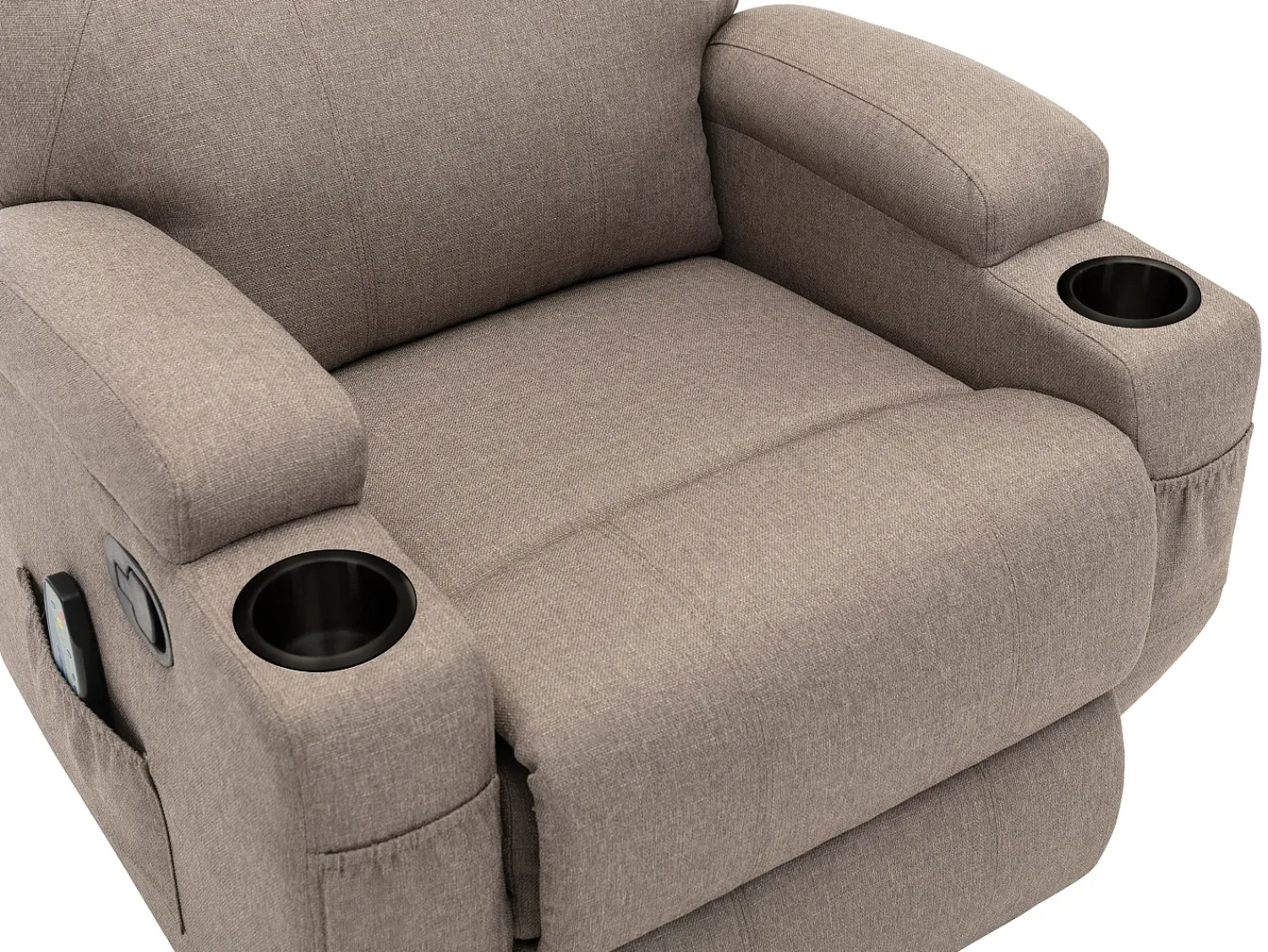 Poltrona|Vente-unique Poltrona de massagens tecido , toques e vibrações - SILVANO Taupe