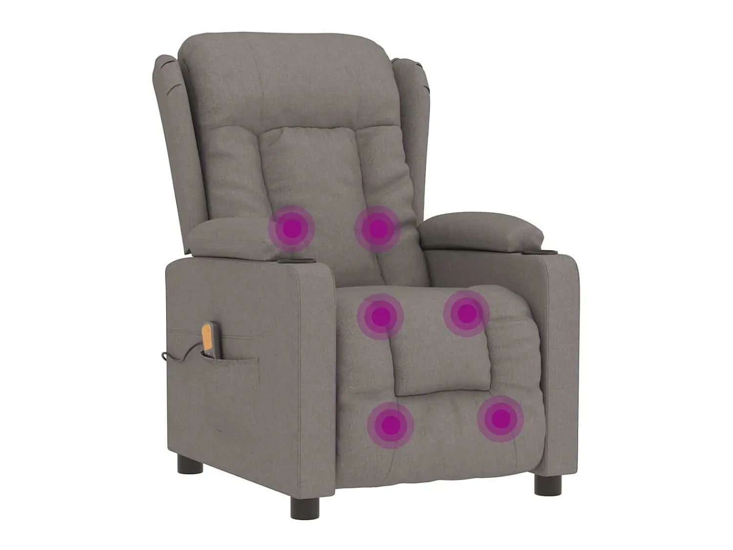 Poltrona*vidaxl Poltrona de massagens tecido cinza-acastanhado Taupe
