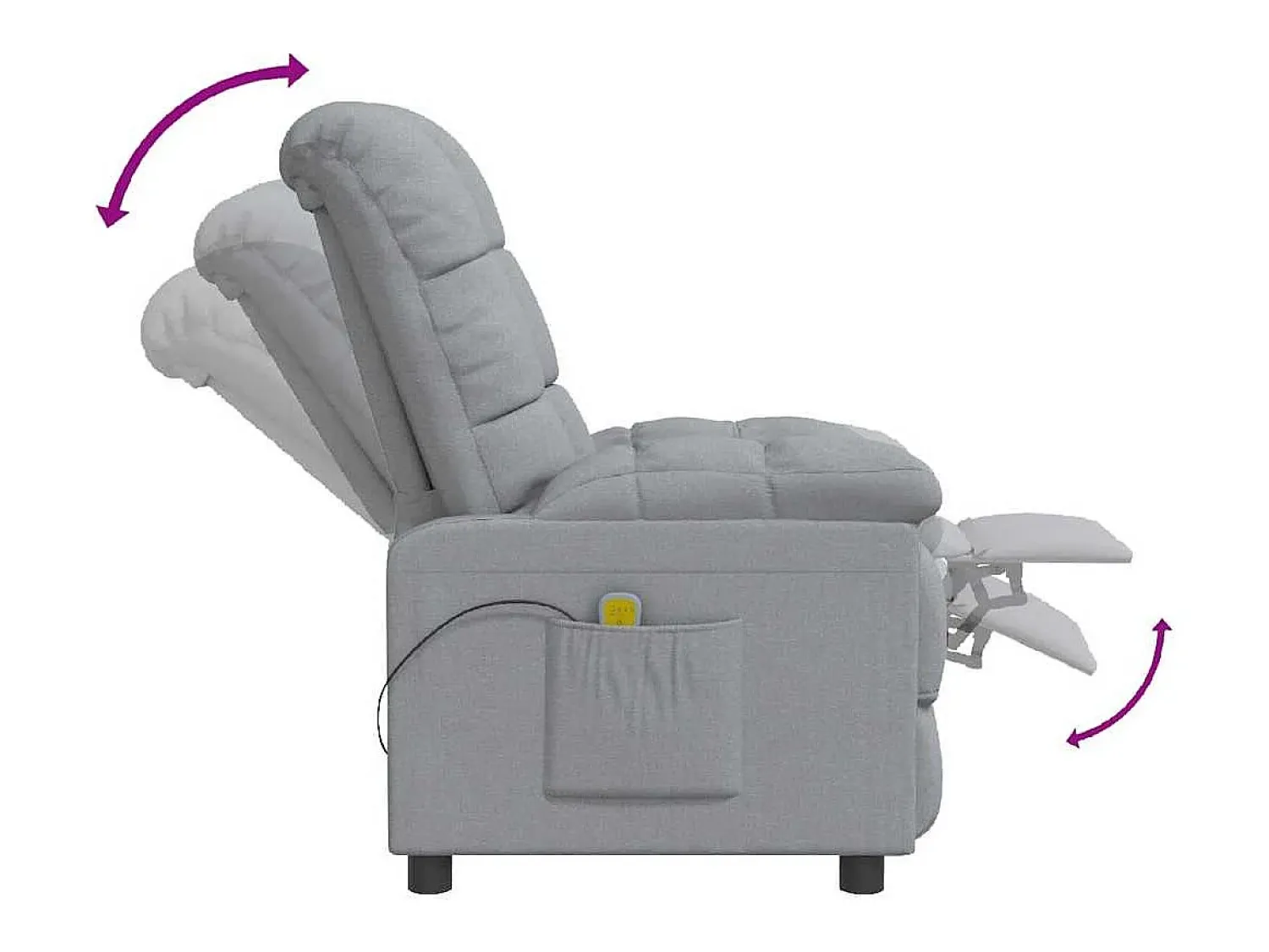 Poltrona*vidaxl Poltrona de massagens tecido -claro Cinzento