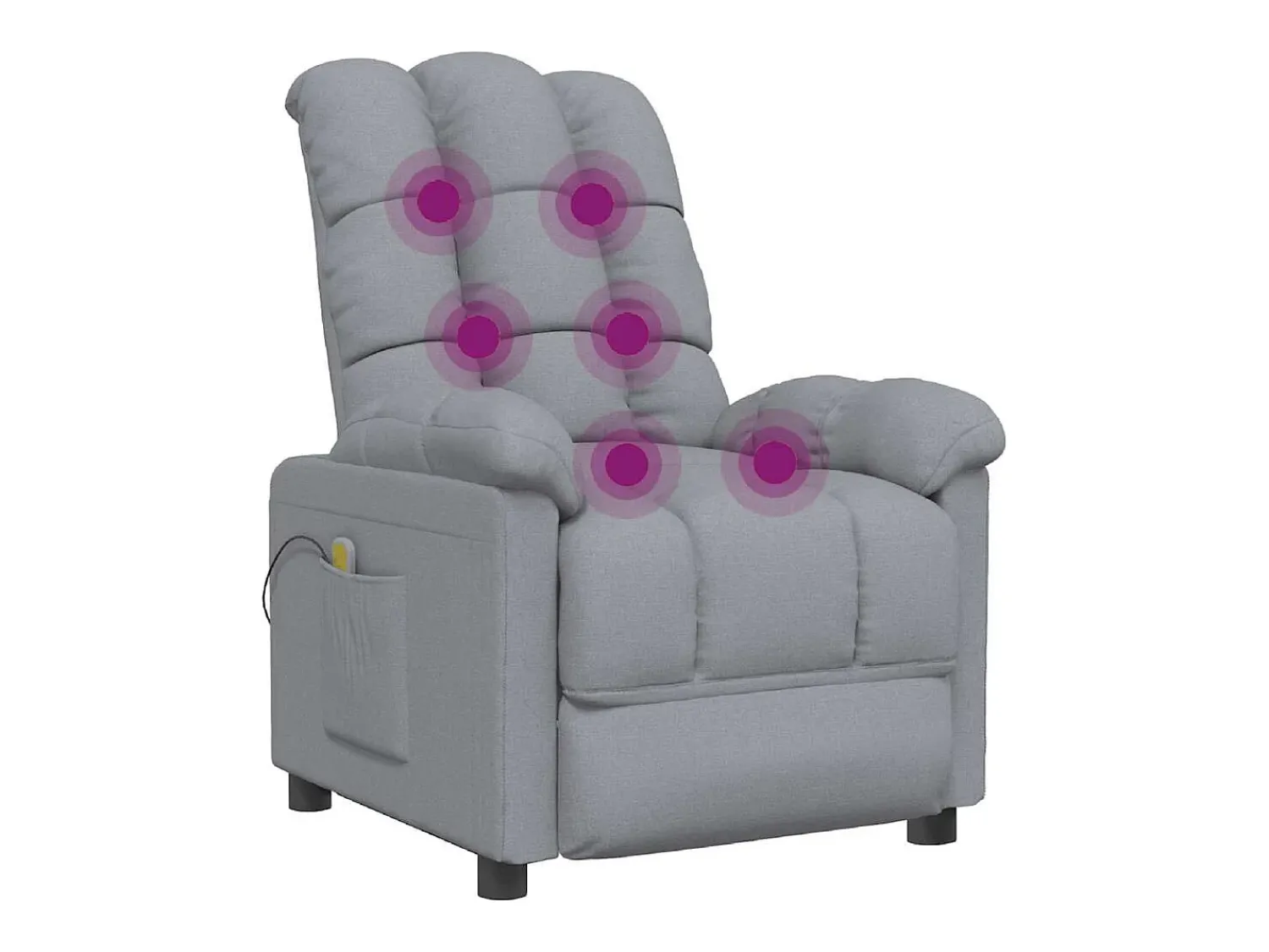Poltrona*vidaxl Poltrona de massagens tecido -claro Cinzento