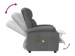 Hot vidaxl Poltrona de massagens tecido -escuro Cinzento