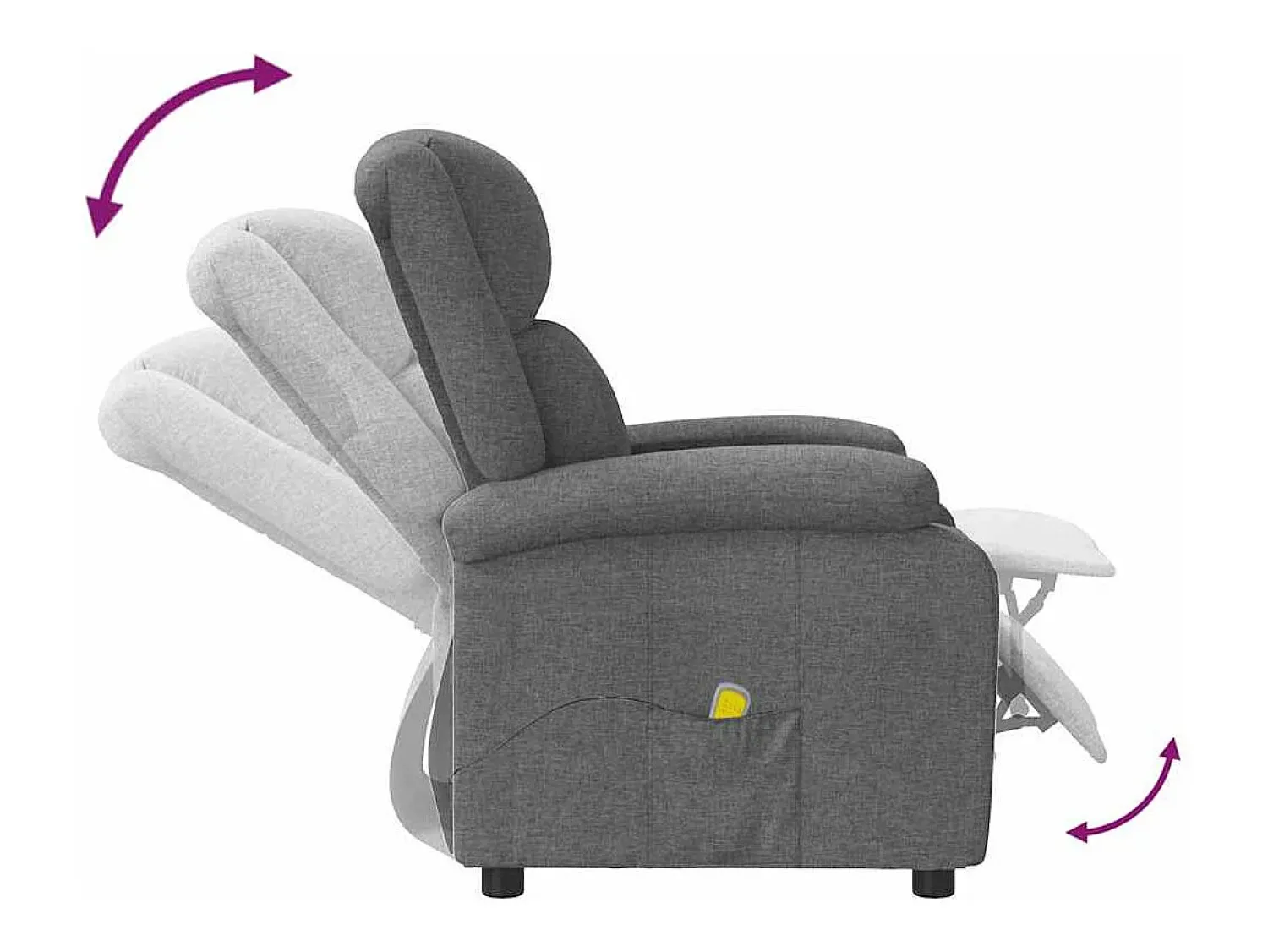 Hot vidaxl Poltrona de massagens tecido -escuro Cinzento
