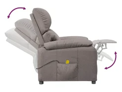 Poltrona|vidaxl Poltrona de massagens tecido cinza-acastanhado Taupe