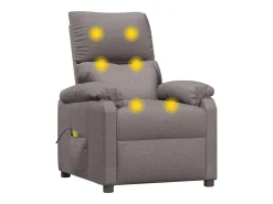 Poltrona|vidaxl Poltrona de massagens tecido cinza-acastanhado Taupe
