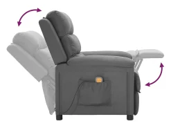 vidaxl Poltrona de massagens tecido -claro^ Poltrona