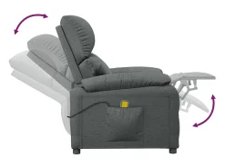 vidaxl Poltrona de massagens tecido -escuro^ Poltrona