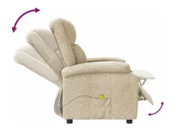 Poltrona*vidaxl Poltrona de massagens tecido cor Creme