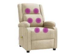 Poltrona*vidaxl Poltrona de massagens tecido cor Creme