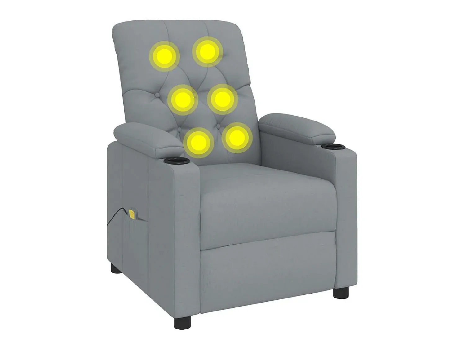 Poltrona*vidaxl Poltrona de massagens tecido -claro Cinzento
