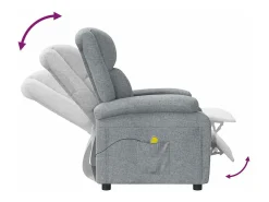Poltrona*vidaxl Poltrona de massagens tecido -claro Cinzento