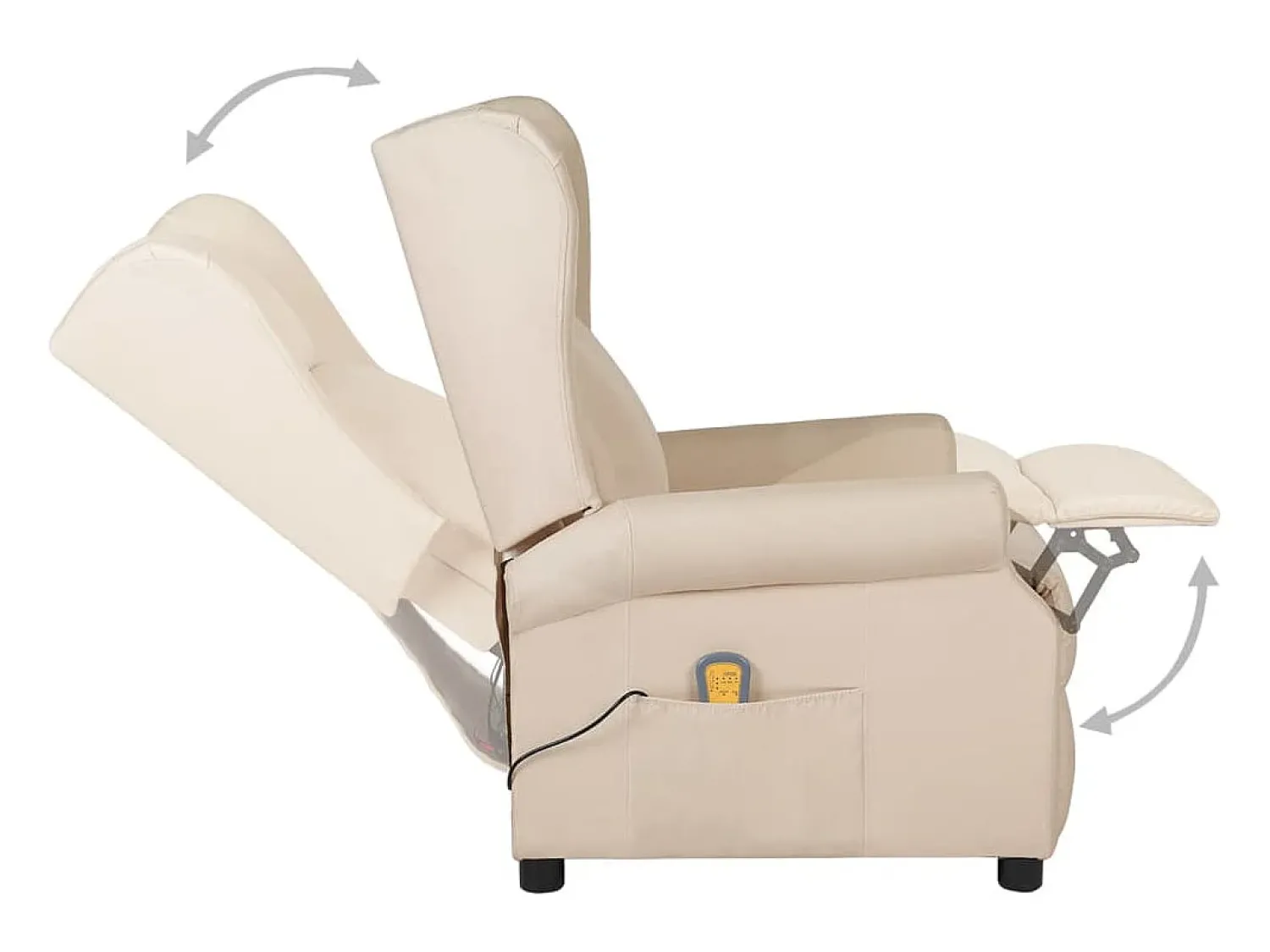 Poltrona|vidaxl Poltrona de massagens tecido cor Creme