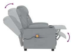 Poltrona|vidaxl Poltrona de massagens tecido -claro Cinzento