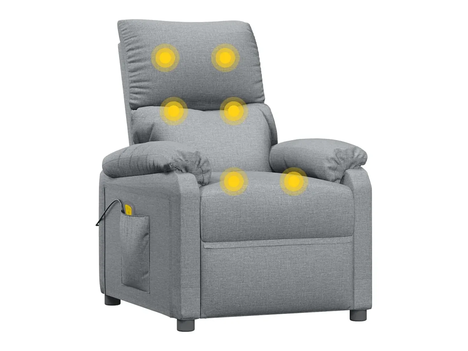 Poltrona*vidaxl Poltrona de massagens tecido -claro Cinzento