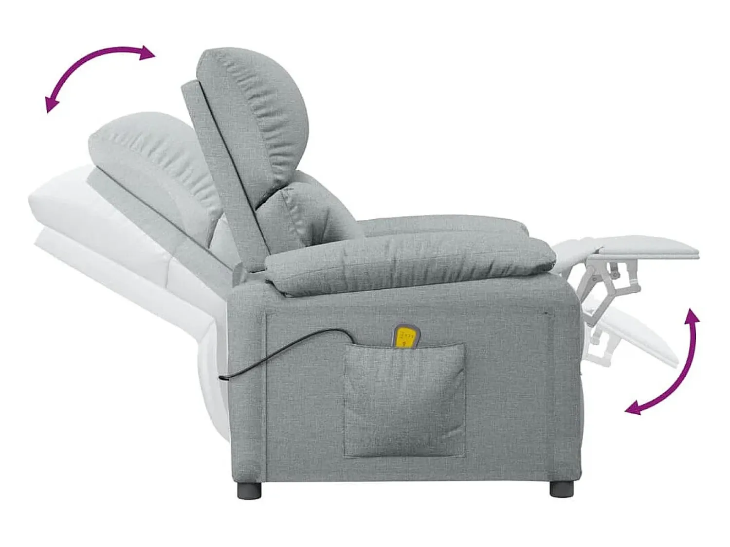 Poltrona*vidaxl Poltrona de massagens tecido -claro Cinzento