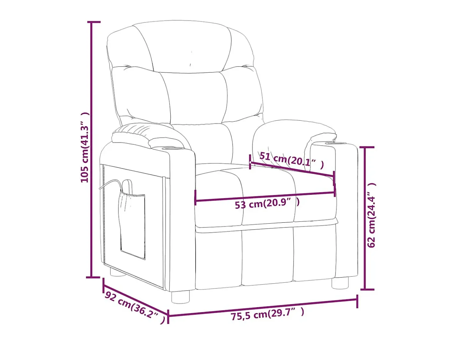 Poltrona|vidaxl Poltrona de massagens tecido cinza-acastanhado Taupe