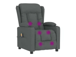 Best vidaxl Poltrona de massagens tecido -escuro Cinzento