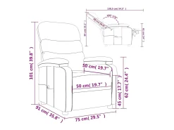 vidaxl Poltrona de massagens tecido^ Poltrona