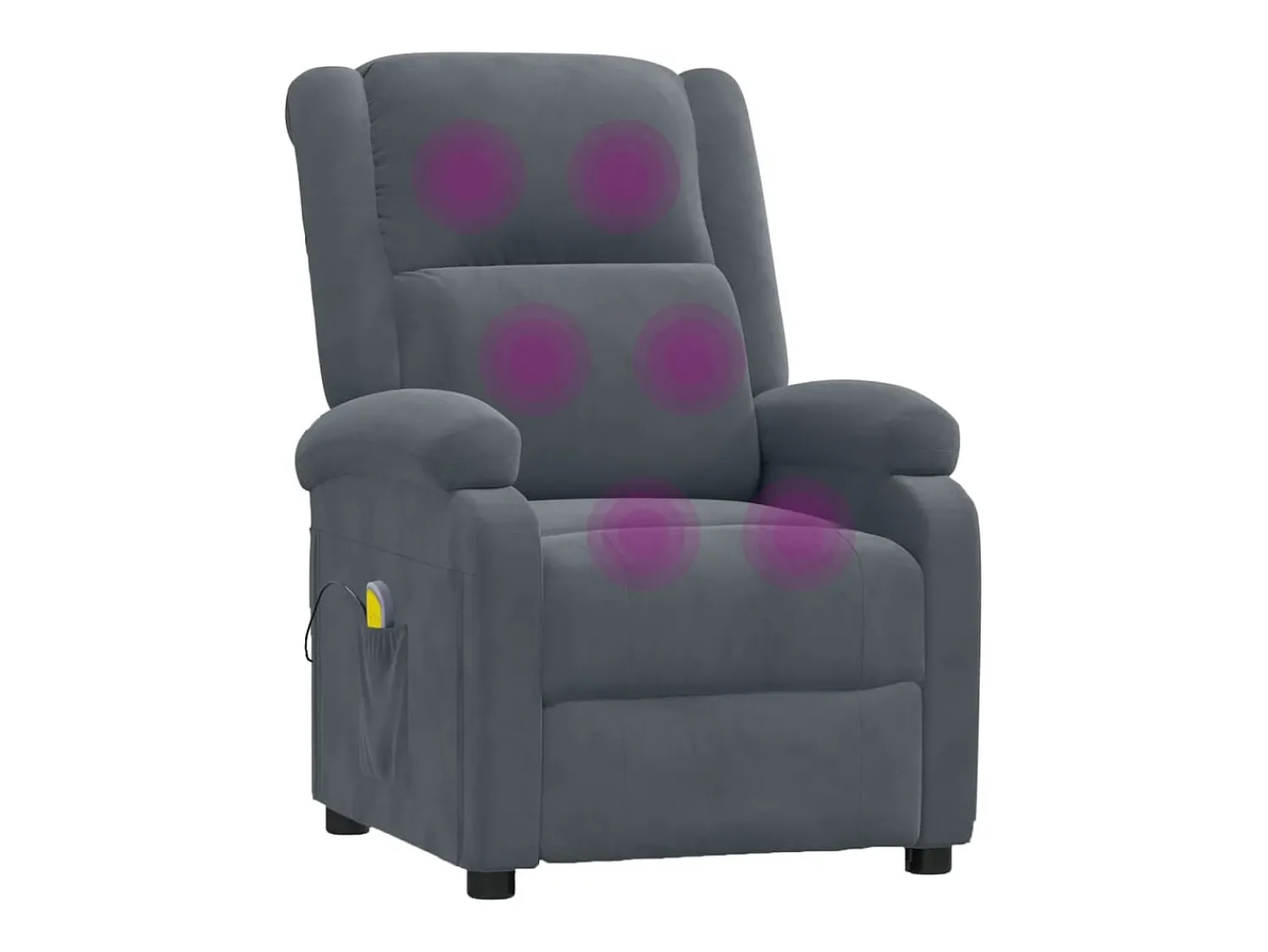 Poltrona|vidaxl Poltrona de massagens veludo cinza-escuro Cinzento