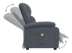Poltrona|vidaxl Poltrona de massagens veludo cinza-escuro Cinzento