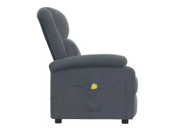 Poltrona|vidaxl Poltrona de massagens veludo cinza-escuro Cinzento