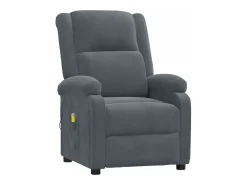 Poltrona|vidaxl Poltrona de massagens veludo cinza-escuro Cinzento