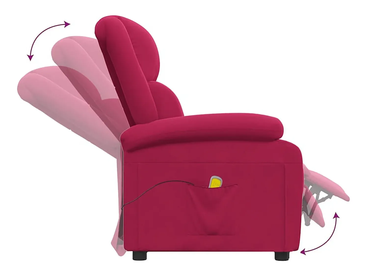 Sale vidaxl Poltrona de massagens veludo tinto Vermelho