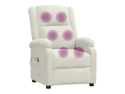 Best vidaxl Poltrona de massagens veludo Creme