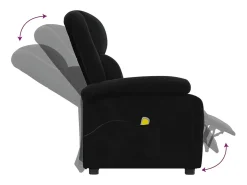 Poltrona*vidaxl Poltrona de massagens veludo Preto