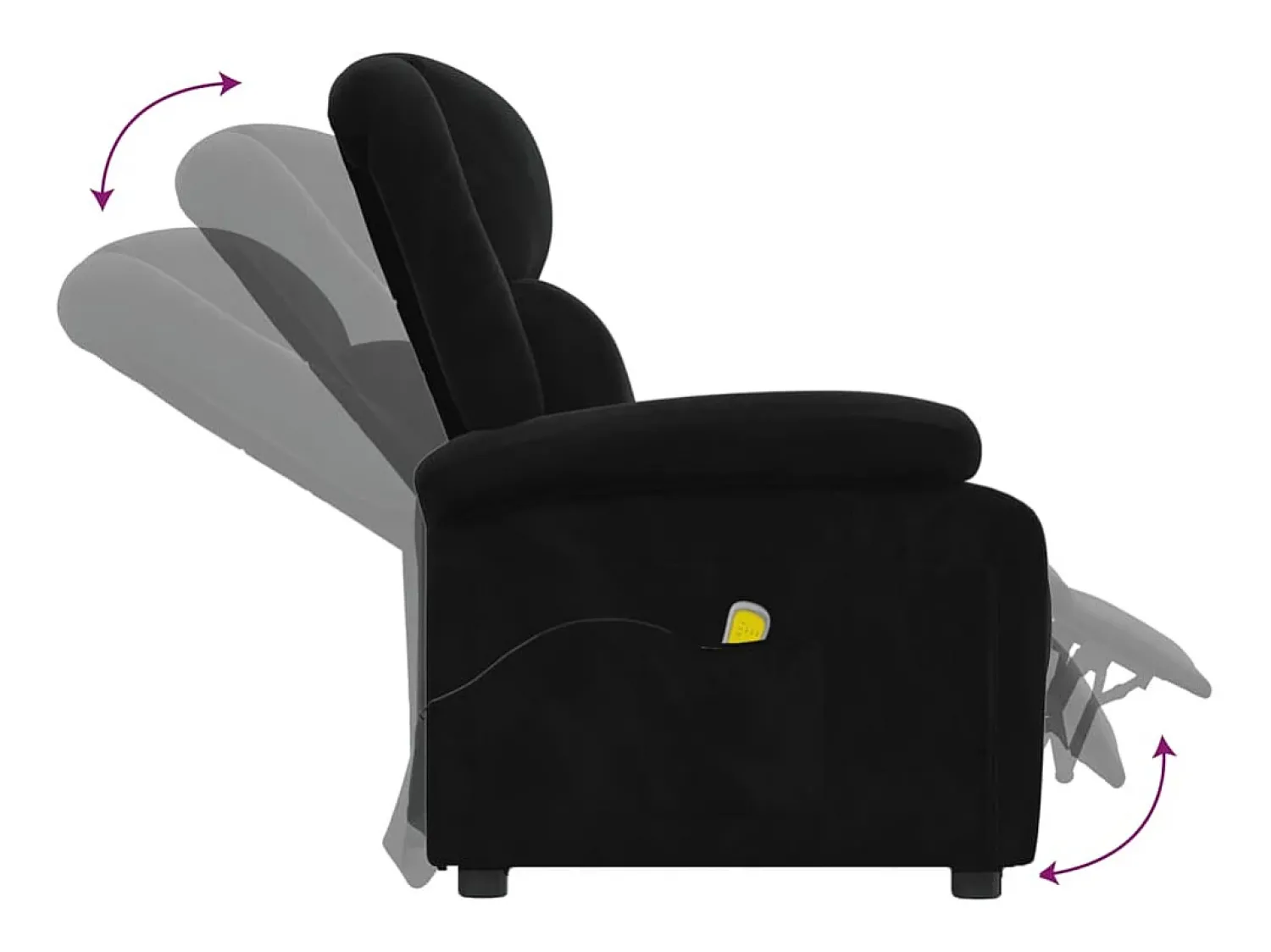 Poltrona*vidaxl Poltrona de massagens veludo Preto