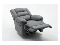 Outlet Habitat et jardin Poltrona de relaxamento "Buckingham" - 85 x 93 x 100 cm - Cinza claro Cinzento