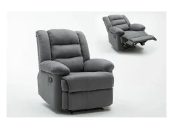 Outlet Habitat et jardin Poltrona de relaxamento "Buckingham" - 85 x 93 x 100 cm - Cinza claro Cinzento